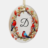 Initiaal kerstreuzenmonogram keramisch ornament (Rechts)