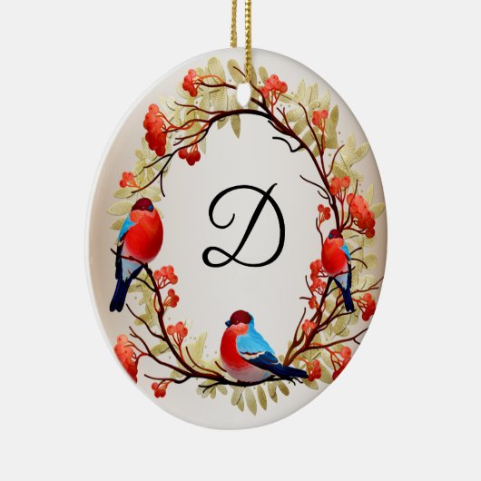 Initiaal kerstreuzenmonogram keramisch ornament (Rechts)