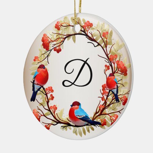 Initiaal kerstreuzenmonogram keramisch ornament (Links)