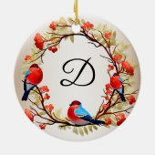 Initiaal kerstreuzenmonogram keramisch ornament (Achterkant)