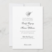 Initiaal Klassieke elegante familienaam bruiloft Kaart (Voorkant)