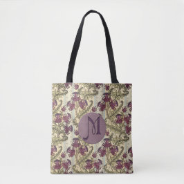 Initiaal Kunst Nieuwe Paarse Thistle Flower Tote Bag