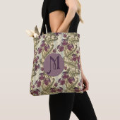 Initiaal Kunst Nieuwe Paarse Thistle Flower Tote Bag (Dichtbij)