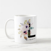 Initiaal "L" Alfabet Mok Monogram Boho Waterverf (Links)