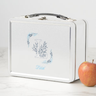 Initiaal "L" Blauw Monogram Kalm Bloemen