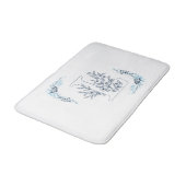 Initiaal "L" Blauw Monogram Kalm Bloemen Badmat (Gekanteld)