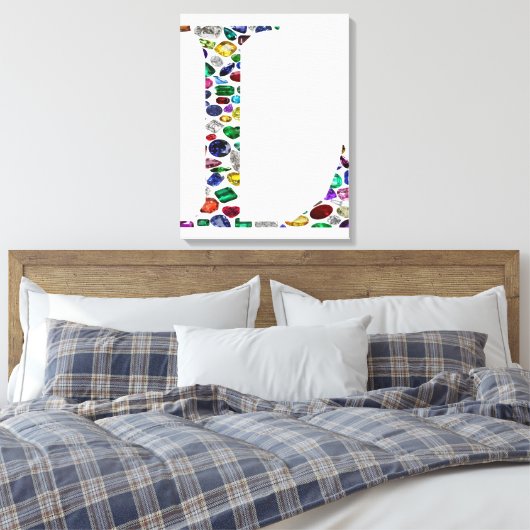 Initiaal L Canvas Afdruk (Insitu (Slaapkamer))