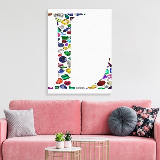 Initiaal L Canvas Afdruk (Insitu (Woonkamer))