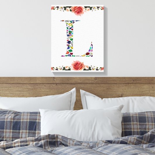 Initiaal L Canvas Afdruk (Insitu (Slaapkamer))