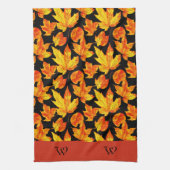 Initiaal L Fall Leaves Custom Keuken Handdoeken (Verticaal)