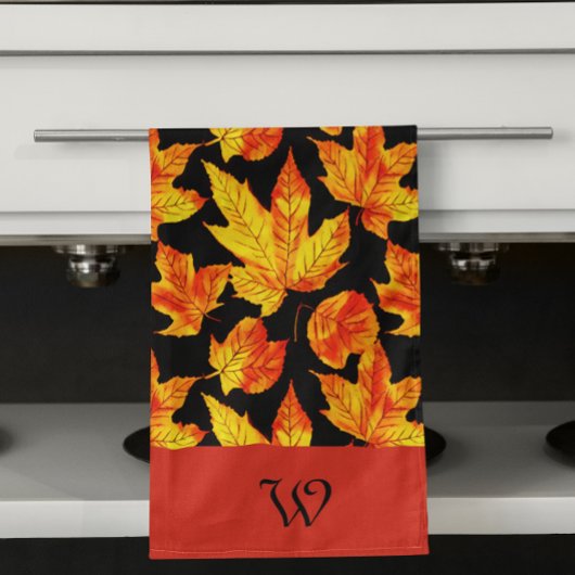 Initiaal L Fall Leaves Custom Keuken Handdoeken