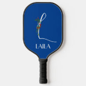 Initiaal L kalligrafie monogram bloem Pickleball Paddle (Voorkant)