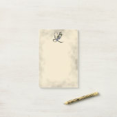 Initiaal L,  Laurel Clockvine Post-it Notes (Op bureau)