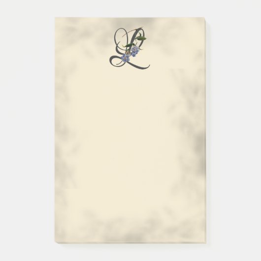 Initiaal L,  Laurel Clockvine Post-it Notes (Voorkant)