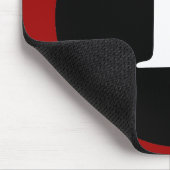 Initiaal L / Letter L Red Black & White Mousepad Muismat (Hoek)
