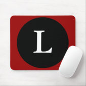 Initiaal L / Letter L Red Black & White Mousepad Muismat (Met muis)