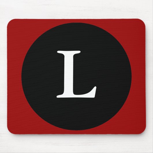 Initiaal L / Letter L Red Black & White Mousepad Muismat (Voorkant)