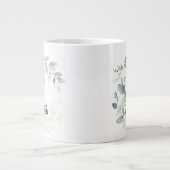 Initiaal L Modern Alphabet Greenery Monogram Grote Koffiekop (Voorkant)