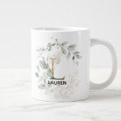 Initiaal L Modern Alphabet Greenery Monogram Grote Koffiekop (Rechts)