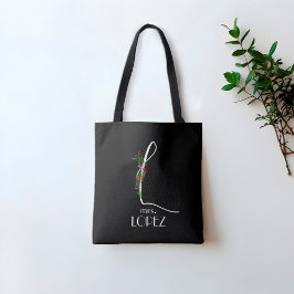 Initiaal L monogram waterverf rode docent Tote Bag