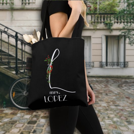 Initiaal L monogram waterverf rode docent Tote Bag