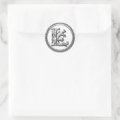 Initiaal L Ronde Sticker in Zilver (Tas)