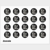 Initiaal L Ronde Sticker in zilver (Vel)