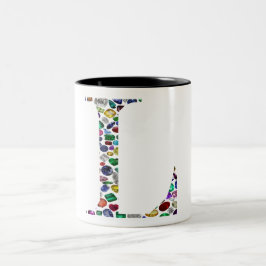 Initiaal L Tweekleurige Koffiemok