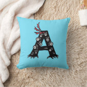 Initiaal Letter A Funny Cute Monster Kinder Kussen (Deken)