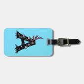 Initiaal Letter a Funny Cute Monster voor Kinderen Bagagelabel (Voorkant horizontaal)