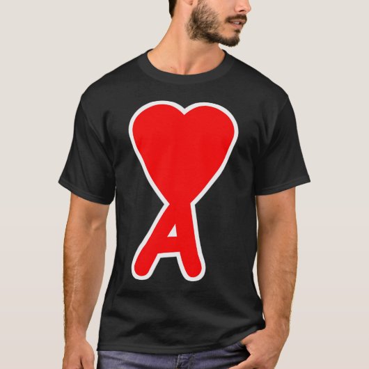 Initiaal Letter A Hart Valentijnsdag Matching Co T-shirt (Voorkant)