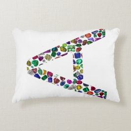 Initiaal Letter A in Edelsteen Bloemen Ontwerp Accent Kussen