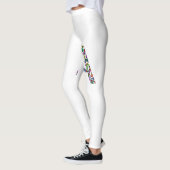 Initiaal Letter A met Edelsteen Bloemmonogram Leggings (Links)