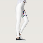 Initiaal Letter A met Edelsteen Bloemmonogram Leggings (Rechts)