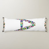 Initiaal Letter A met Edelsteen Bloemmonogram Lichaamskussen (Voorkant)