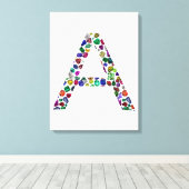 Initiaal Letter A, Monogram Modern Stijlvol Trendy Canvas Afdruk (Insitu (Houten vloer))