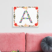 Initiaal Letter A, Monogram Modern Stijlvol Trendy Canvas Afdruk (Insitu (Woonkamer))