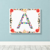Initiaal Letter A, Monogram Modern Stijlvol Trendy Canvas Afdruk (Insitu (Houten vloer))