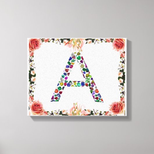 Initiaal Letter A, Monogram Modern Stijlvol Trendy Canvas Afdruk (Voorkant)
