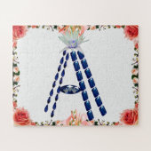 Initiaal Letter A, Monogram Modern Stijlvol Trendy Legpuzzel (Horizontaal)