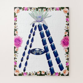 Initiaal Letter A, Monogram Modern Stijlvol Trendy Legpuzzel