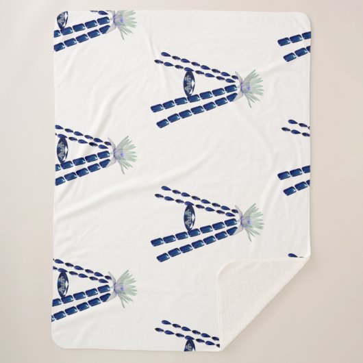 Initiaal Letter A, Monogram Modern Stijlvol Trendy Sherpa Deken (Voorkant)