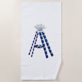 Initiaal Letter A, Monogram Modern Stijlvol Trendy Strandlaken (Voorkant)