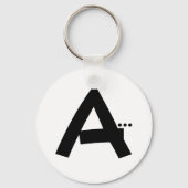 Initiaal letter A Monogram Moderne Sleutelhanger (Voorkant)