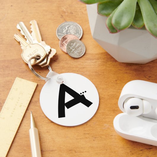 Initiaal letter A Monogram Moderne Sleutelhanger (Bureau)