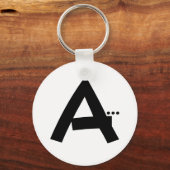 Initiaal letter A Monogram Moderne Sleutelhanger (Voorkant)