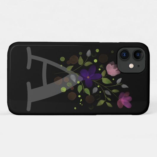 Initiaal Letter A Plus Floral Design Case-Mate iPhone Case (Achterkant (horizontaal))