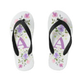 Initiaal Letter A Plus Floral Design Kinder Teenslippers (Voetbed)