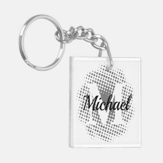 Initiaal Letter Aangepaste naam Klassiek Sleutelhanger (Voorkant Links)