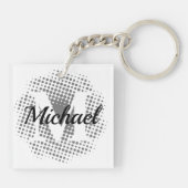 Initiaal Letter Aangepaste naam Klassiek Sleutelhanger (Achterkant)